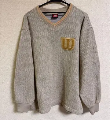 구제 의류 Wilson V넥 리브 스웨터