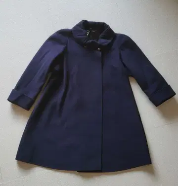 [ 새상품급 ] 여배우 코트 롤 칼라 네이비 클래시컬 A라인 코트 울