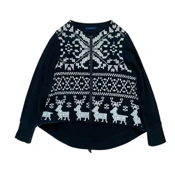 [새상품급] CRESCENT 노카라 맨투맨 자켓 루돌프 무늬