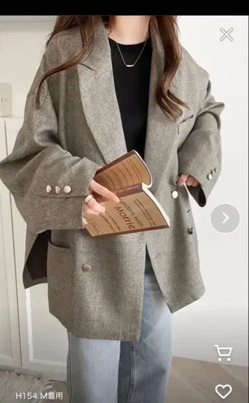 새상품 classicalelf 사이드 슬릿 오버 사이즈 더블 자켓