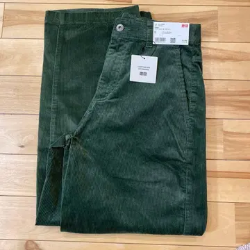 [택 포함 새상품] UNIQLO 코듀로이 커브 팬츠 S 그린