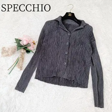 [ SPECCHIO ] 긴팔 가디건 블라우스 플리츠 신축 무지