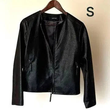 [ 하자품 ] UNTITLED 페이크 레더 자켓 블랙