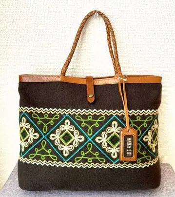 ANNA SUI 빈티지 자수 토트 & 숄더백 미사용 레어!!