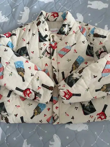 원더풀 월드 생성 깃털 공작 패턴 충전솜 자켓