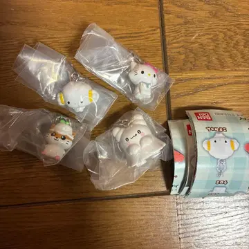 캡슐 토이 봉제 인형 키링 4개 세트