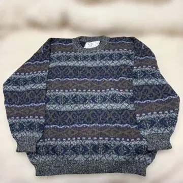 알파카 100% 기하학 패턴 스웨터