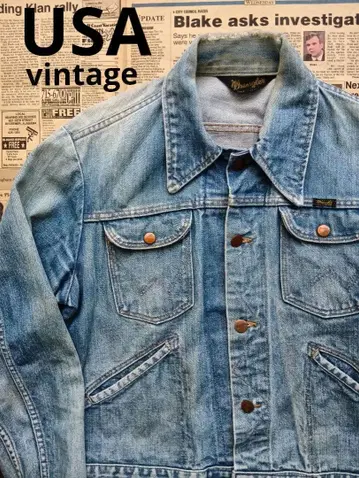 USA Wrangler 삼각형 블랙 택 70년대 랭글러 데님 자켓