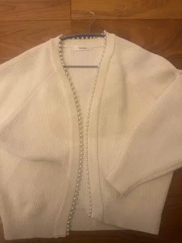 마이 스트라다 화이트 펄 장식 가디건 사이즈 38