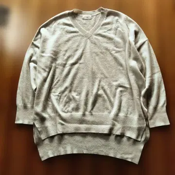 IENA 베이지 V넥 긴팔 니트 캐시미어 100%