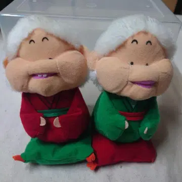 킨상, 긴상의 봉제 인형 빨간색과 그린 2체 세트