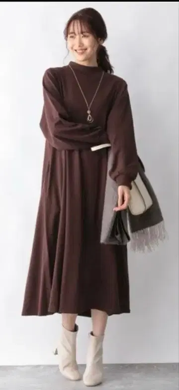 GLOBAL WORK 깔끔미에 사라사라 A라인 원피스