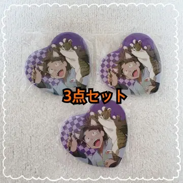 닌타마 란타로 난자타운 난자 하트 캔뱃지 타케야 하치자에몬 3점