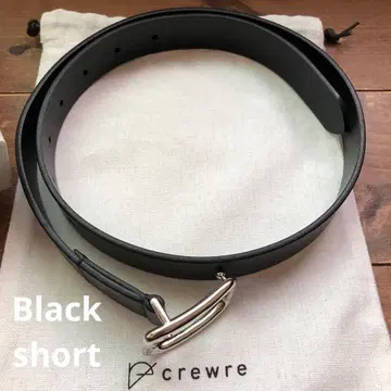 crewre 크루레 버튼 스터드 가죽 벨트 블랙 short