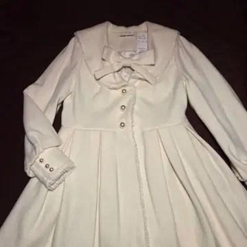 mellfy memory 아이보리 마이허니 리본 울 코트 M