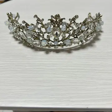크리스탈 비즈 실버 티아라
