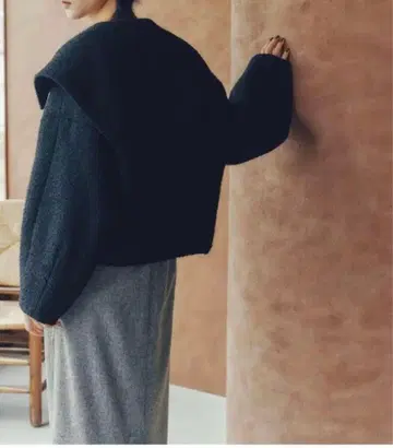 CAST 캐스트 콜론 해링본 트위드 숄카라 코트