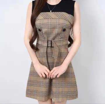 Lumignon Layered check belt dress 원피스