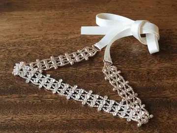 새시 벨트 리본 벨트 비쥬 벨트 핑크 골드 [ B302 ]