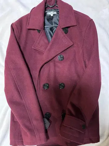 Nylaus 버건디 울 코트 M 사이즈 남성용