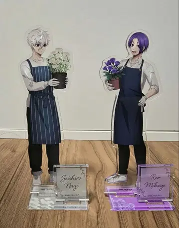 블루 록 플라워 마르쉐 아크릴 스탠드 레오&나기