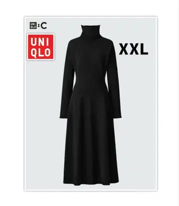 UNIQLO 블랙 XXL 스무스 수플레 원피스 XXL 블랙