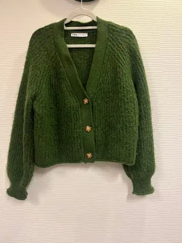 ZARA 그린 니트 가디건