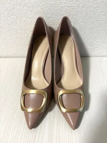 RANDA 그레이지 하이힐 23cm 스퀘어 모티브 힐 펌프스