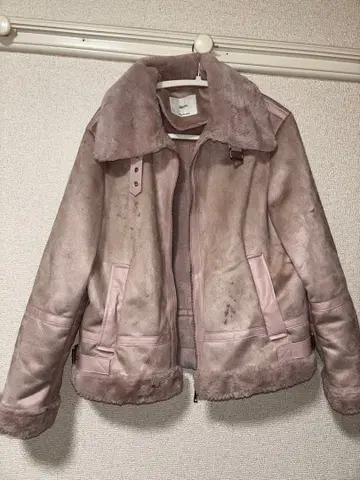 핑크 무스탕 코트 M 사이즈