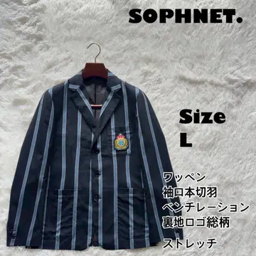 SOPHNET. 테일러드 자켓 스트라이프 스트레치 와펜 L