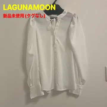 미사용 새상품 LAGUNAMOON 러그 문 블라우스 화이트