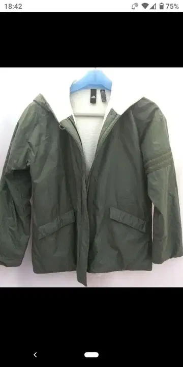 adidas 후드 부착 자켓 올리브 그린