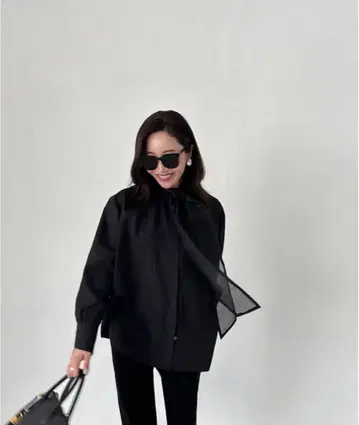 오간자 타이 블라우스 yonfa