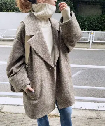 스픽 앤 스팬 W 슬리버 헤링본 미들 코트 38