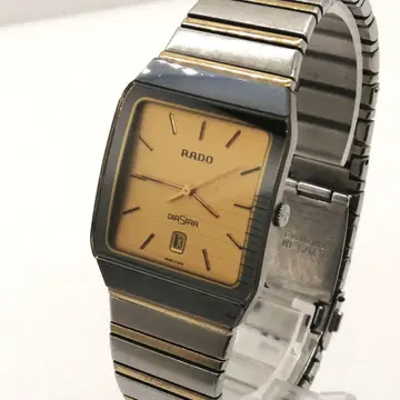 작동 RADO 다이아스타 남성용 손목시계 정품 벨트 콤비 빈티지