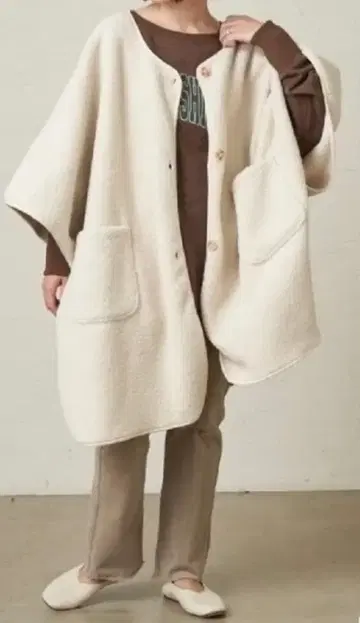 CiaopanicTYPY 플리스 보아 리버서블 판초 코트