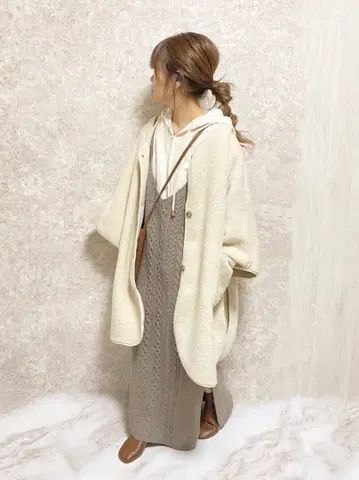 CiaopanicTYPY 플리스 보아 리버서블 판초 코트