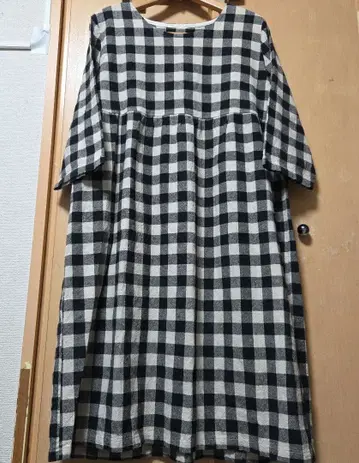 여성용 체크 내추럴 원피스