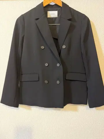 블랙 더블 브레스트 테일러드 자켓