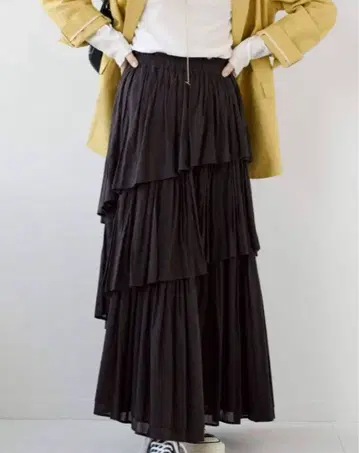 JOURNAL STANDARD 허리 전체 밴딩 레이어드 스커트