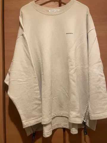 americana 트레이닝복 맨투맨 로고 프린트 베이지