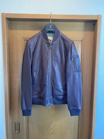 [ 컨디션 최상 ] AVIREX 아비렉스 MA-1 가죽 자켓 다크 브라운