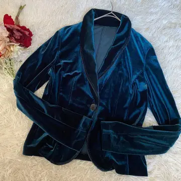 새상품급 [크리스천 오자르] 다크 틸 벨벳 자켓 (9) 화려함