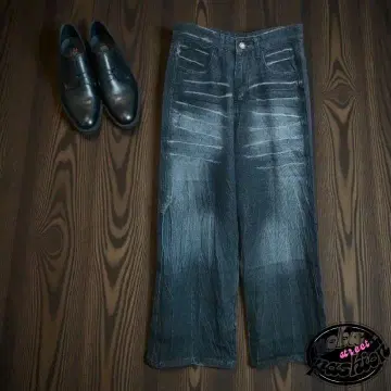 농담 데님 와이드 팬츠 성인 스트릿 팬츠 사이즈 S