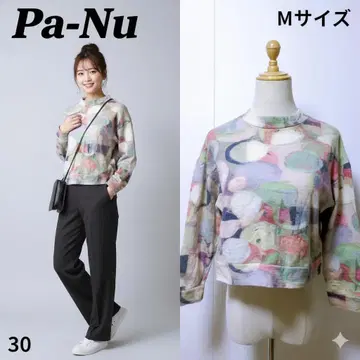Pa-Nu 올 패턴 풀오버 컬러풀 돌먼 슬리브풍 레어 일본제