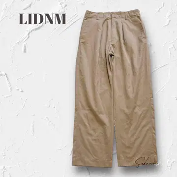 Y5697 [리드롬] 턱 와이드 팬츠 크롭 기장 깔끔한 브라운 계열 S