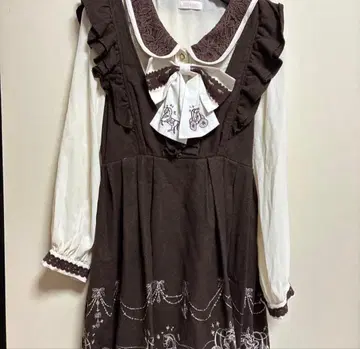 LIZLISA 마차 브라운 프릴 셋업