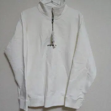 GLOBAL WORK 화이트 지퍼 맨투맨 S