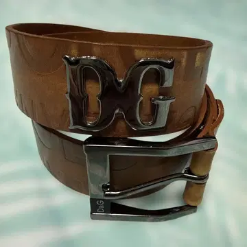 DG 브라운 가죽 벨트 메탈 버클