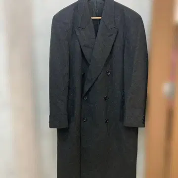 캐시미어 100 다크 그레이 더블 브레스트 체스터 코트 L